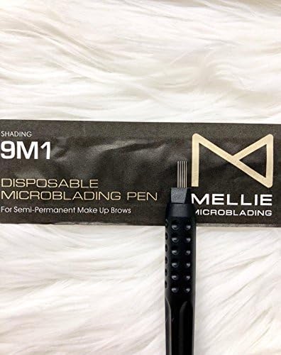 Mellie Microblading Black Disposable Microblading Pen 9M Double Row Blade 10 PCS