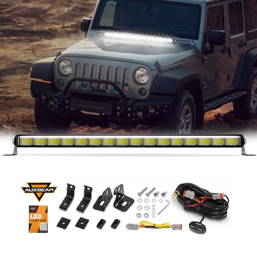 Auxbeam 52 Inch LED Light Bar 350W 31500LM Anti-Glare Offroad LED Driving Light Dual Row Offroad Flood Driving Beam Auxiliary Work Light for Truck ATV UTV SUV Boat 4x4 Jeep 52 In Dual Row Li