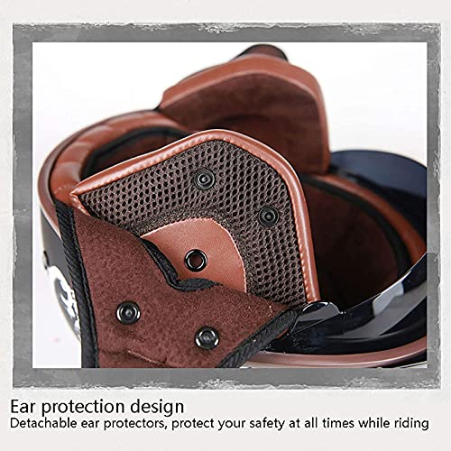 Retrò Portatile Jet Casco,con Occhiali,ECE