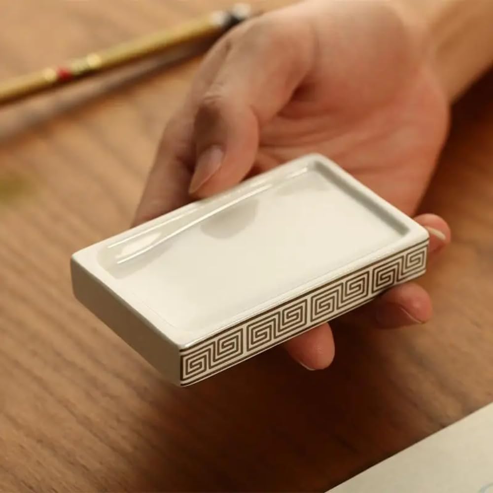 Pierre à encre blanche 9 cm cartouche d'encre portable encrier dessin
