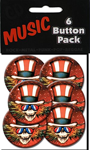 Boutons Grateful Dead Sam de 3,8 cm pour personnaliser vos vestes et sacs