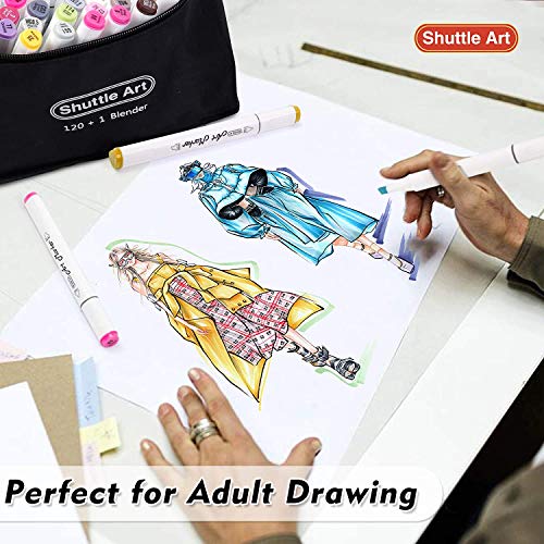 121 Colors Dual Tip Alcohol Based Art Markers,120 Colors Plus 1 Blender Permanent Marker 1 Marker Pad With Case Perfect For Kids Adult Coloring Books Sketching Card Making… #TOP5