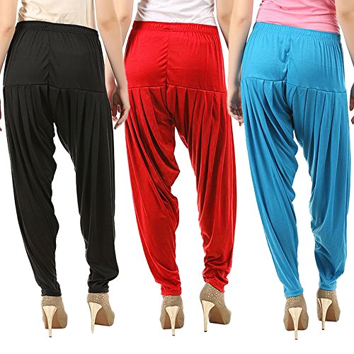 Image of Buy That Trendz Patiyala Pants for Women 3 Combo Patiyala Salwar Harem Viscose Bottoms Pants for Women