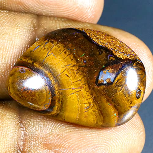 Pierre précieuse opale boulder d'Australie naturelle 25x18mm multicolore de 20.47 ct