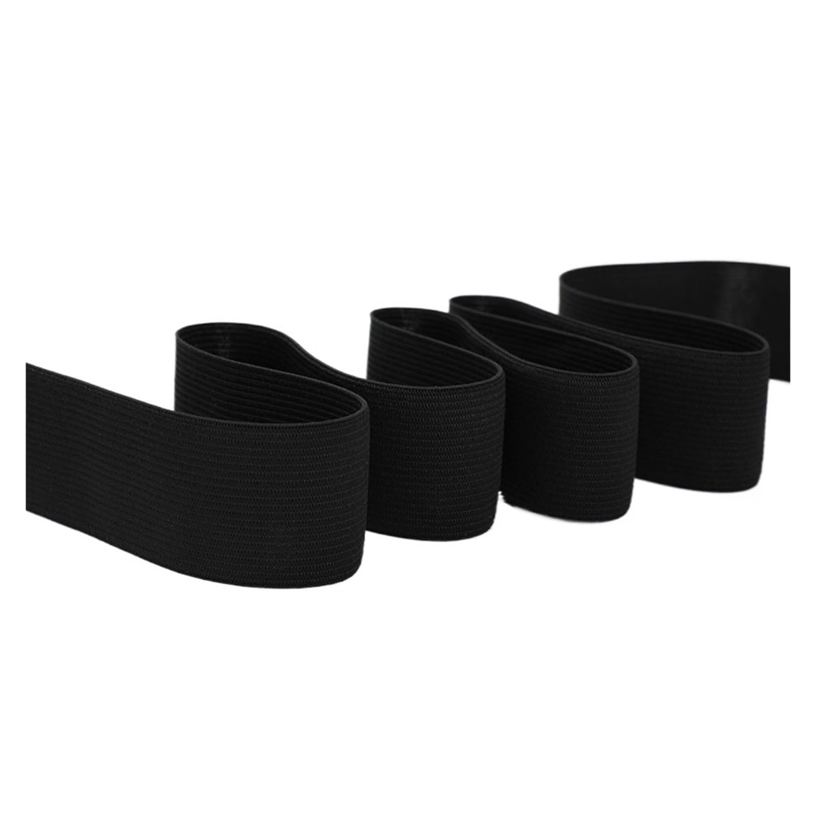Wielowymiarowa czarno-biała szydełkowa elastyczna opaska Wysoka elastyczna lateksowa dzianinowa talia Gumka Gumka Akcesoria krawieckie(Black,5M,20mm)