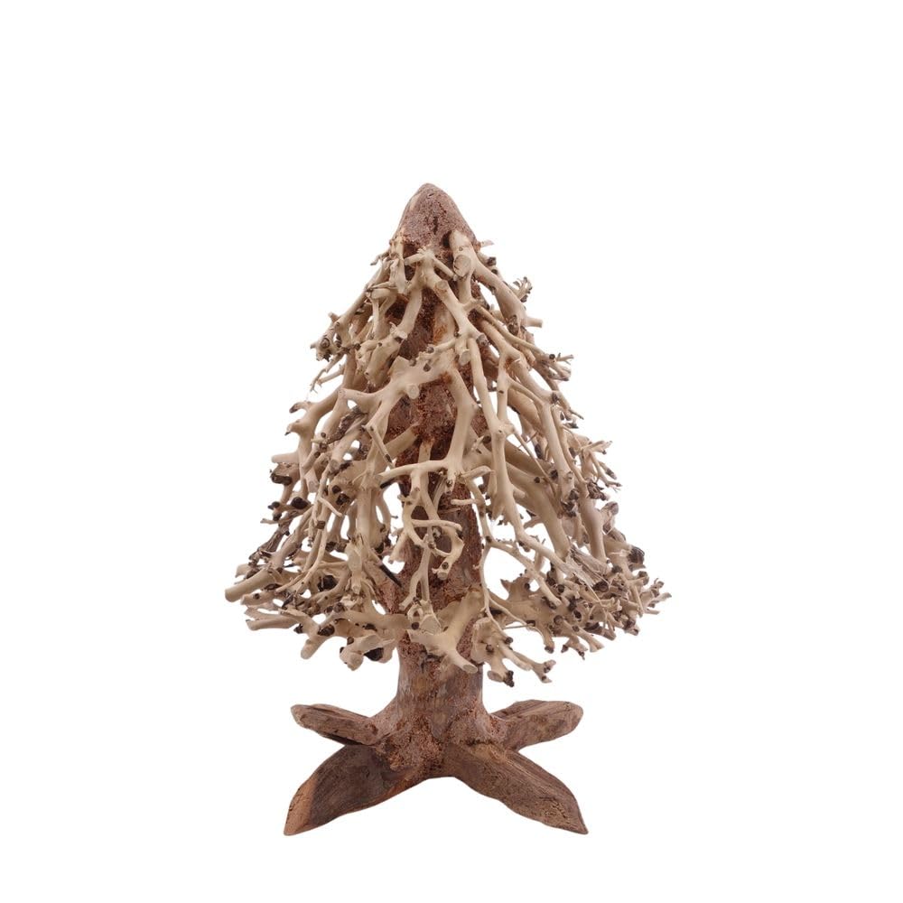 AquaOne Aquarium Bonsai Tannenbaum M I Wurzel Oriental Holz 10x10x15 cm I Aquascaping Dekoration I Natur Unikat Bonsaibaum I Landschaft Deko Unterwasserlandschaft