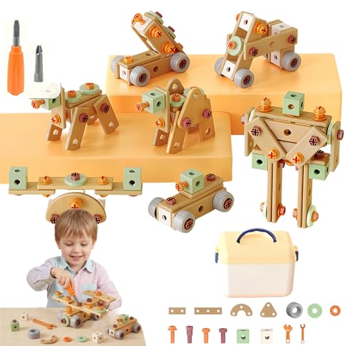 Caja De Herramientas for Niños, 2026 Nuevo Juego De Herramientas Niños for Atornillar Y Construir: Juego Educativo con Accesorios, Creatividad E Imaginación, A Partir De 3 Años(143teiliges)