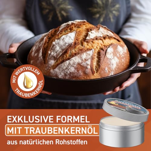 PLINTEX® Einbrennpaste 260ml mit Traubenkern-Öl für Dutch-Oven, Grillrost, Gusseisen Pflege, Zubehör - Grill Einbrenn-Paste, Pflegepaste für Patina gegen Anhaften & Rost