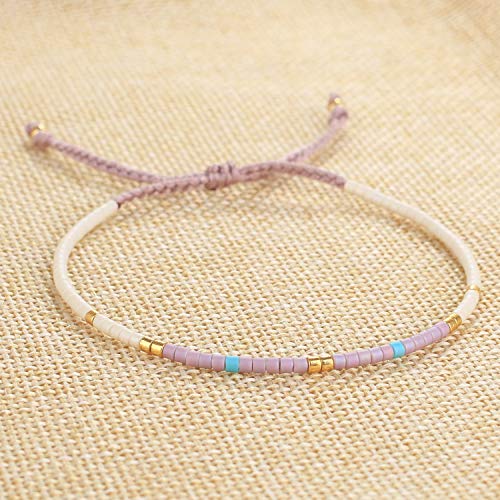 Image of KELITCH Boho Women Crystal Shell Beaded Friendship Bracelets Handmade Strand Bracelet Bangles Jewelry
