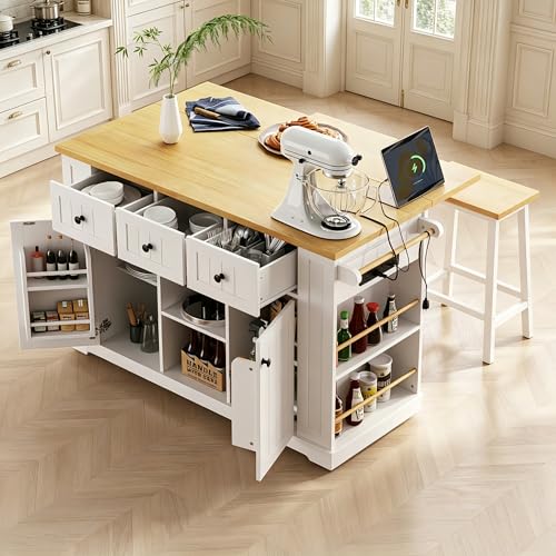 Cosmo 3-Tier Kitchen Cart with Drop Leaf
