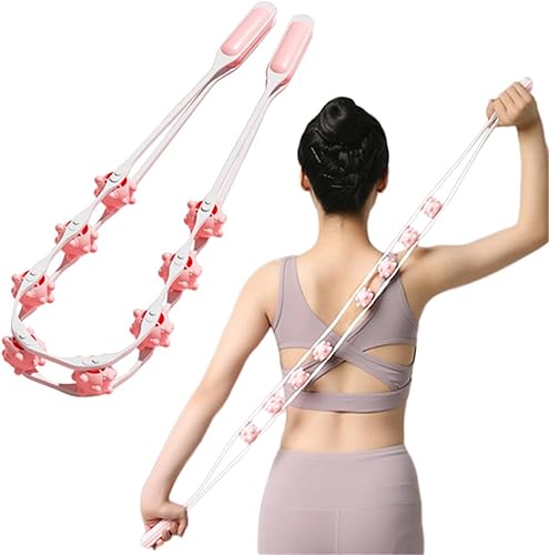 Cuerda de rodillo de masaje manual para espalda, rodillo de bola de masaje de mano, rodillo de masaje anticelulitis, rodillo de fascia correa de