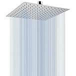 Voolan 10" High Pressure Rain Shower Head, Square Shower Heads Made from 304 Stainless Steel, Comfortable Shower Experience Even at Low Water Flow, Chrome