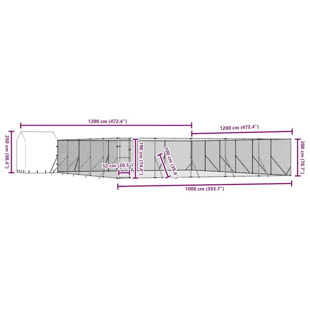 Cuccia esterna in acciaio zincato argento, 12 x 12 x 2,5 m