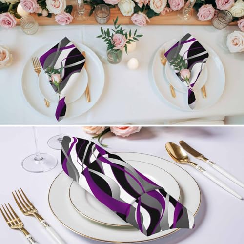 Servilletas de Tela Set de 4 50x50 cm Morado miniatura 3