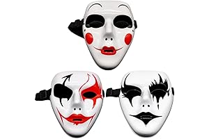 SAFIGLE 3PCS White Mask Halloween Costume