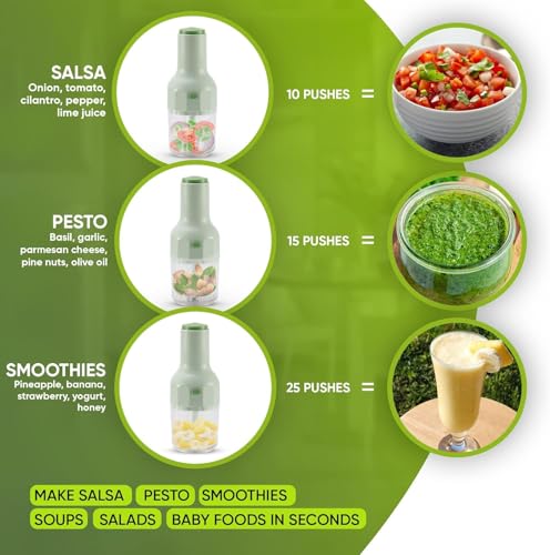 Image of Chopper for Kitchen Use LUMONY 1100ml Push Chopper Vegetable Chopper for Kitchen Manual Hand Press Push Chopper with 5 Blades for Effortless Chopping Vegetables & Fruits Chopper Mixer Cutter