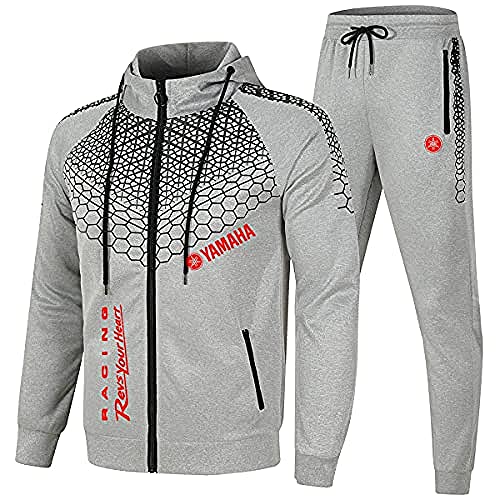 MAUXpIAO Costume de sport pour hommes Wellenpunkt Yam_aha Veste à capuche et pantalon de sport Survêtement décontractéà capuche zippé pour l'extérieur Pull à capuche rayé 2 pièces + Pantalon Cover