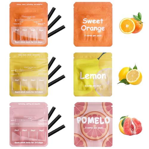 ASTOFLI Breathing Necklace(Fruit Flavor Pack Set) - Stop and Free from Anxiety, Women's Natural Fruit Flavored Anxiety Necklace, Lipstick-Shaped Metal Aids - Orange - Image 4