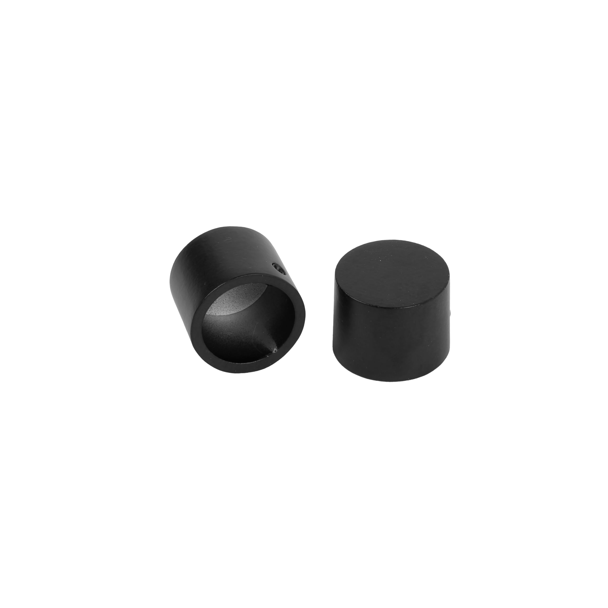 Ventanara® Gardinenstange schwarz matt 19mm 2-läufig mit Endstücken und Halterungen für Wandmontage (Kugel, 200 cm / 2-läufig/Wand)