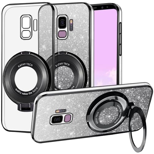 Coque Samsung S9 compatible MagSafe silicone transparent aimanté noir
