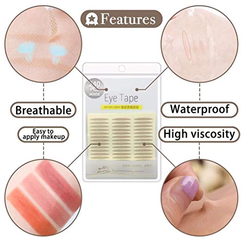 240pcs Invisible Eyelid Tape Double Eyelid Sticker(Sticky on One Side), Instant Eye Lift Strips for Hooded, Droopy, Uneven, or Mono-eyelids, Medium Size - Thumbnail 2