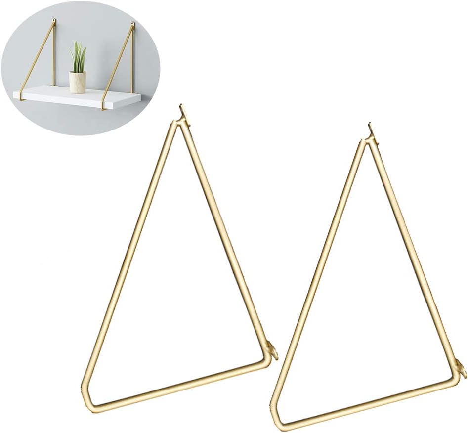 LYBC Decorative Shelf Bracket 2pcs Metal Tripod Triangle Iron Brackets Wall Mounted Shelves Bracket for Bedroom,Living Room,Kitchen,Balcony