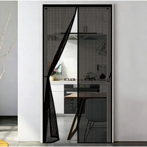 �Ԍ˃J�[�e�� 114 x 171 cm �t���t���[���ʃ@�X�i���t���ȒP�}�O�l�b�g�J�����N���h�~�}�O�l�b�g�Ԍ˃J�e�����փh�A�p�����܂�x���_����������A�p, �u���b�N