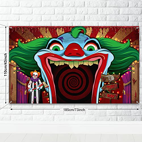Irenare Halloween Clown Decorations Scary Carnival Backdrop,Creepy - image 2