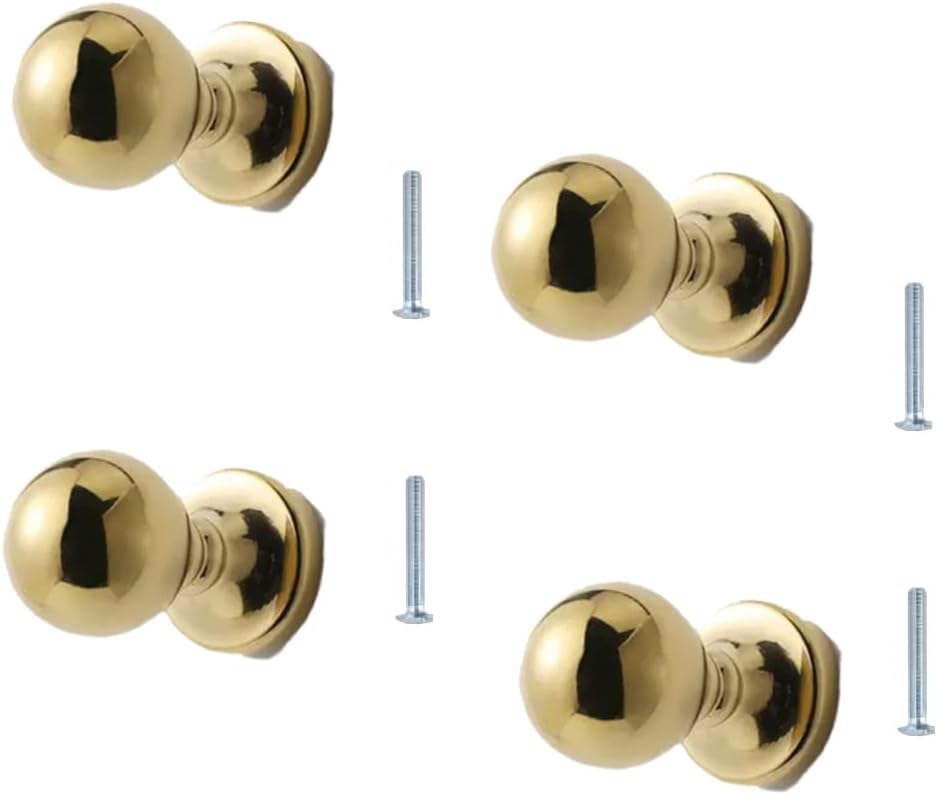 Zinc Alloy Cabinet Pulls 4-Pack Brass Handles Cabinet Door Handles Wardrobe Handles Drawer Cabinet Small Handles 128Mm Pvd