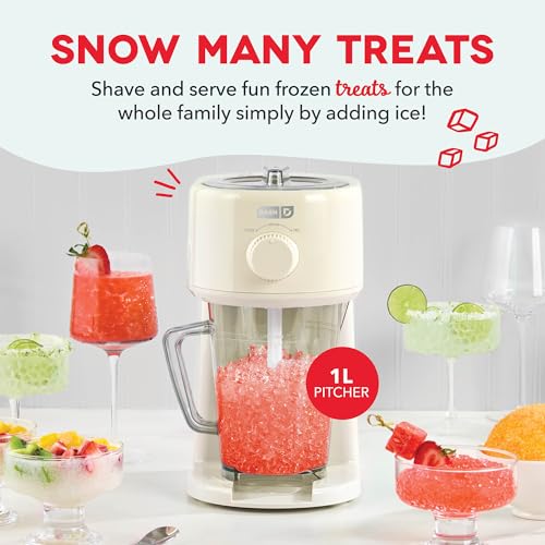 Image of Dash Deluxe Shaved Ice & Slushy Maker, Electric Ice Shaver, Cream