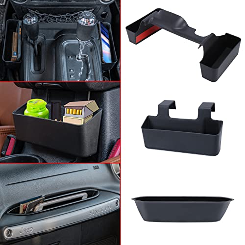 Neepiar Gear Shift Console Side Tray Organizer,Center Console Hanging Storage Box,Passenger Side Co-Pilot Organizer Compatible with 2011-2018 Jeep Wrangler JK JKU Interior Accessories