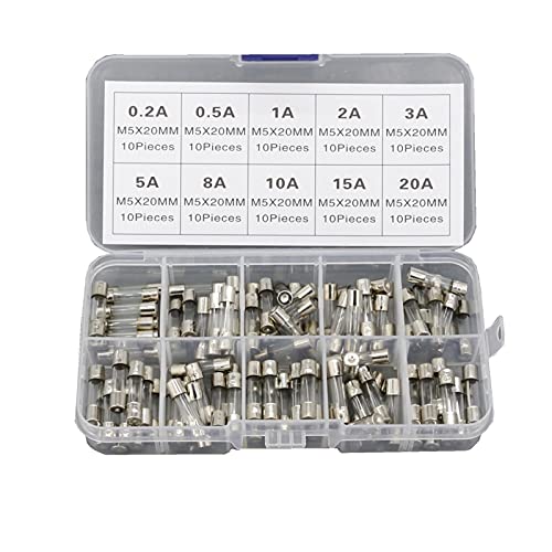 Fusibles de rechange 5x20mm en verre pour réparer et dépanner vos appareils en panne