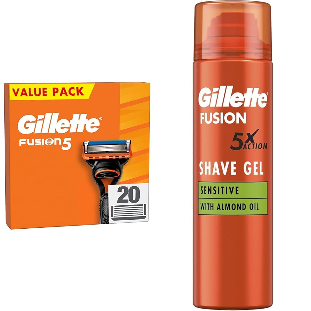Gillette Fusion5 Rasierklingen, 20 ORIGINAL Ersatzklingen, Klingen für Herren mit Größerem Gleitstreifen für ein Sanftes Gleiten und 5 Klingen für eine Unglaublich Gründliche und Komfortable Rasur