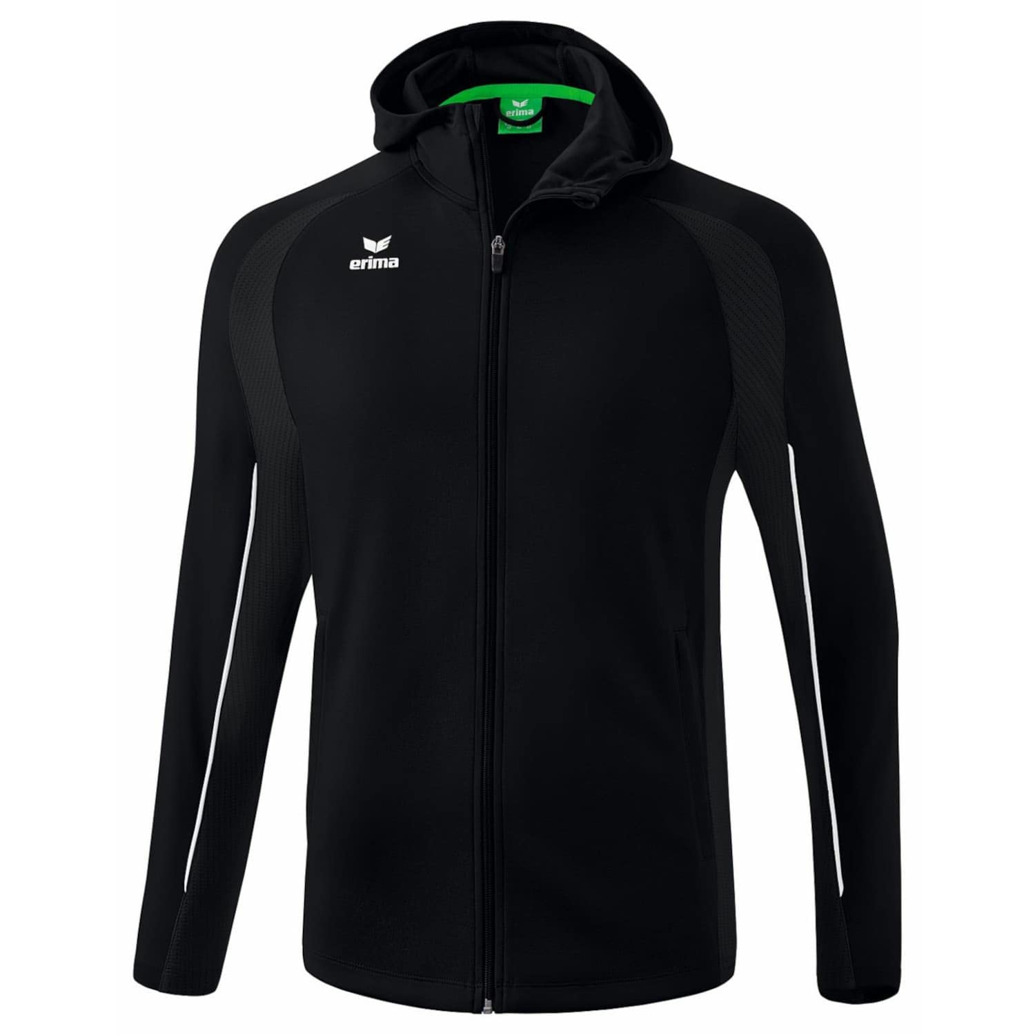 Erima Unisex Kid's Liga Star Training Jacket with Hood, Black/White, 152