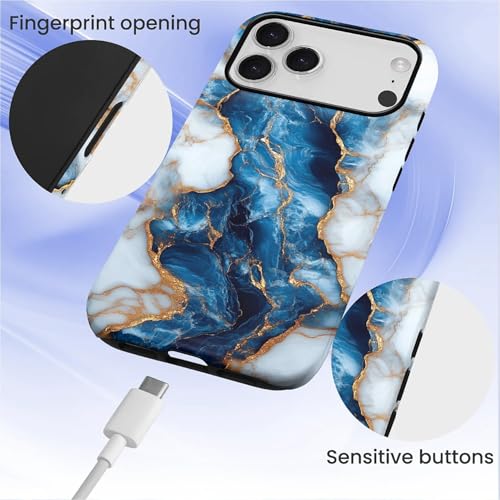Coque iPhone 17 Pro marbre bleu pour un style urbain chic - 7