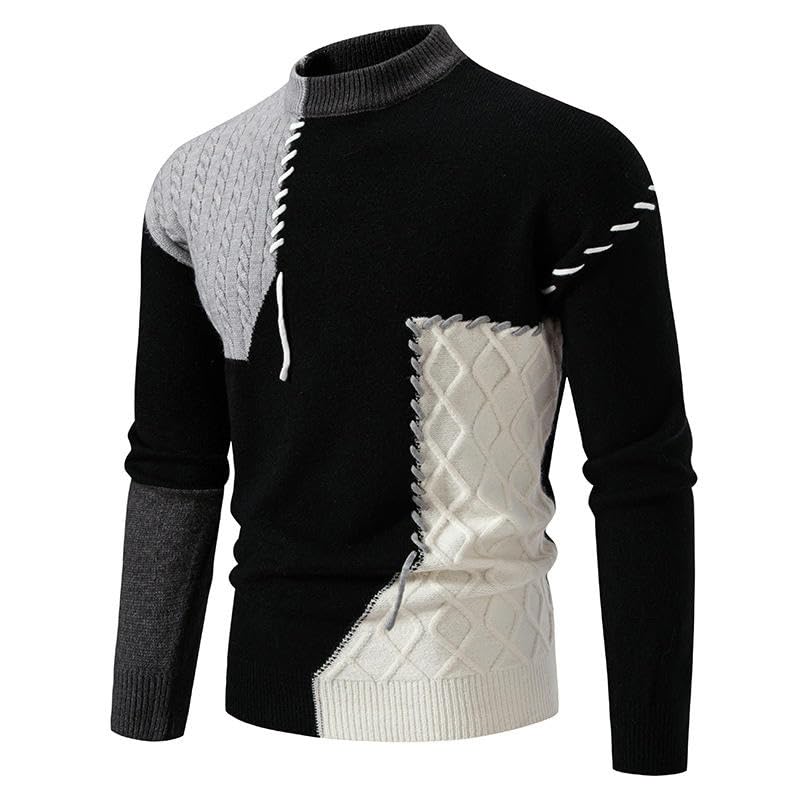 Suéter casual de cuello redondo para hombre jersey de punto de abrigo para otoño e invierno 2