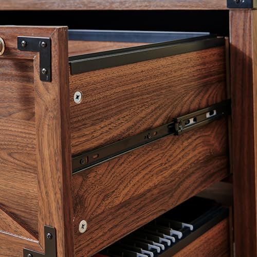 Jxqtlingmu LM008-30BR 2 Drawer Farmhouse File Cabinet, Lateral Filing Cabinet With Lock For Home Office thumb #5
