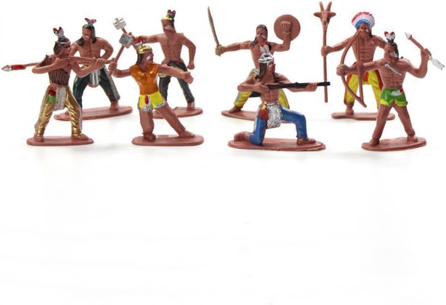 X Hot Popcorn 13 Pcs Indians Figurine Plastic Indians Action Figure Native American Figures Indians Project for Decoration