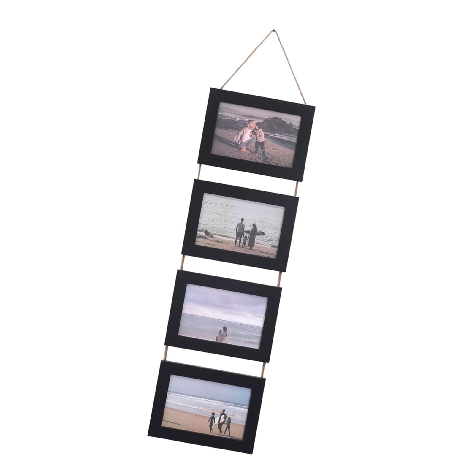 NLAIOUSL Collage Picture Frames, 4 Openings Hanging Photo Frame Set Display Horizontal Pictures for Wall Decors, 4×6inch Photo Hanging Collage Picture Frames