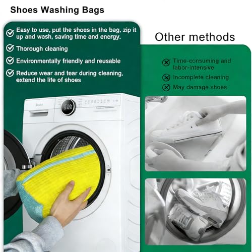 9 In 1 Shoes Washing Machine Bag Kit,Include Reusable 2PCS Washing Shoes Bag,5PCS Clear Waterproof Travel Shoes Bags（15.7*11.8'' )and 2PCS Drying Racks,Laundry Shoes Bag for Sneakers and Canvas Shoes — view 5