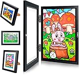 🖼️【Material】Rahmen für kinderzeic hnungen mit hochwertigem glänzendem Acrylblech und umweltfreundlichem MDF -Rahmenformpunkt durchgeführt, das eine klare Sicht und künstlerische Atmosphäre Ihres Kunstwerks bietet. Kunst rahmen für kinderbilder eignen sich perfekt, um die kostbaren Kunstrahmen Ihres Kindes für kinderkunst auf die eleganteste Weise zu zeigen.