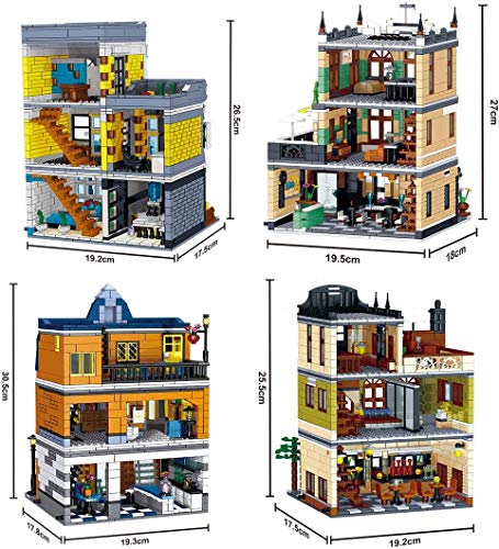 LAKIOMZ Modular Haus Bausets, 4 in 1 Architektur Bauset, 5150 Teile Blöcke und 12 Minifiguren, Kompatibel mit LEGO – Bild 3
