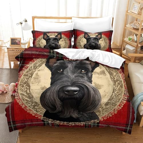 Housse de couette anti-allergie Scottish Terrier fermeture éclair
