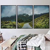 3 Piece Framed Canvas Wall Art Foggy Mountains Canvas Prints Home Artwork Decoration for Living Room,Bedroom - 16