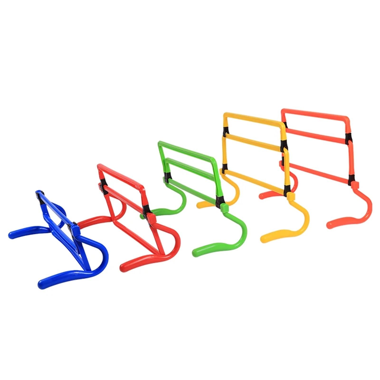 Haies D'agilité 5Pcs Four-Speed Colourful Hurdle Racks Multi-Functional Football Training Equipment Jumping Hurdles Adjustable Hurdle Racks pour Le Football(Blue)