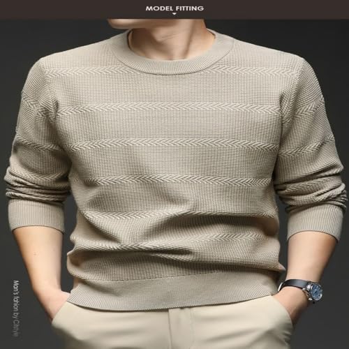 Men's Long Sleeve Round Neck Sweater Men's Casual Fashion All Match Knitted Sweater for Autumn and Winter3