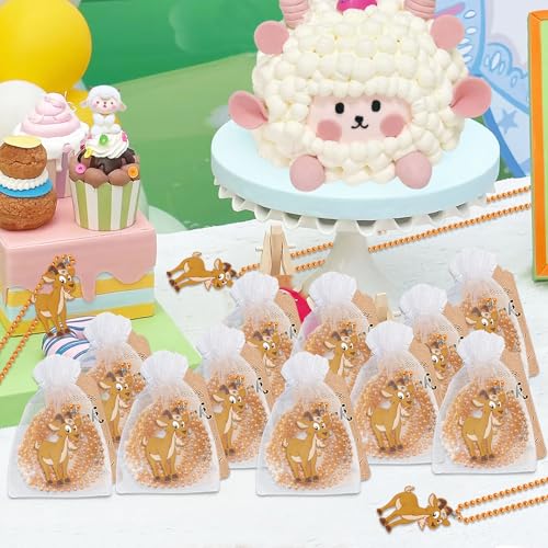 Image of 24 Pack Goat Necklace Party Favors for Animal Baby Shower, Barnyard Themed Party, School Carnival Rewards, Photography Props, Home Decorations, Classroom Prize