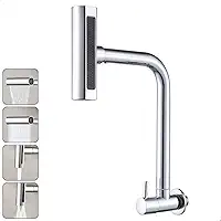 Torneira Gourmet Inox 4 Jatos Cozinha SOFTINOX – Giratória 360°, Instalação em Bancada/Parede, Diversas Cores, 1/4 de Volta, Funções (Cascata, Chuveirinho, Spray e Concentrado) (Parede, Cromada)