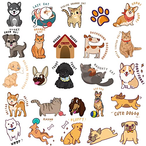 Ooopsiun Dog And Cat Temporary Tattoos For Kids - 90 Styles Pet Animal Birthday Party Favors Decorations For Boys Girls, Cat, Dog #TOP24