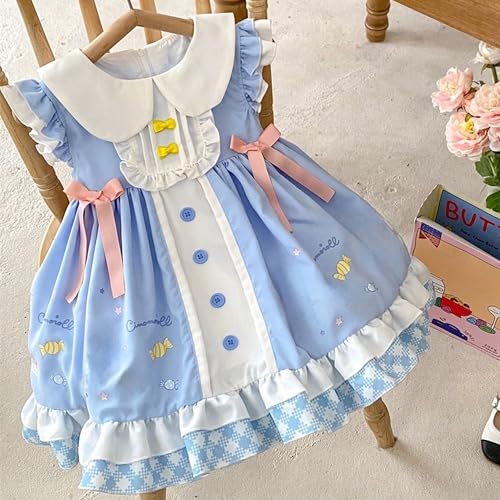 Vestido Lolita Azul para Niñas 5-6 Años miniatura 6